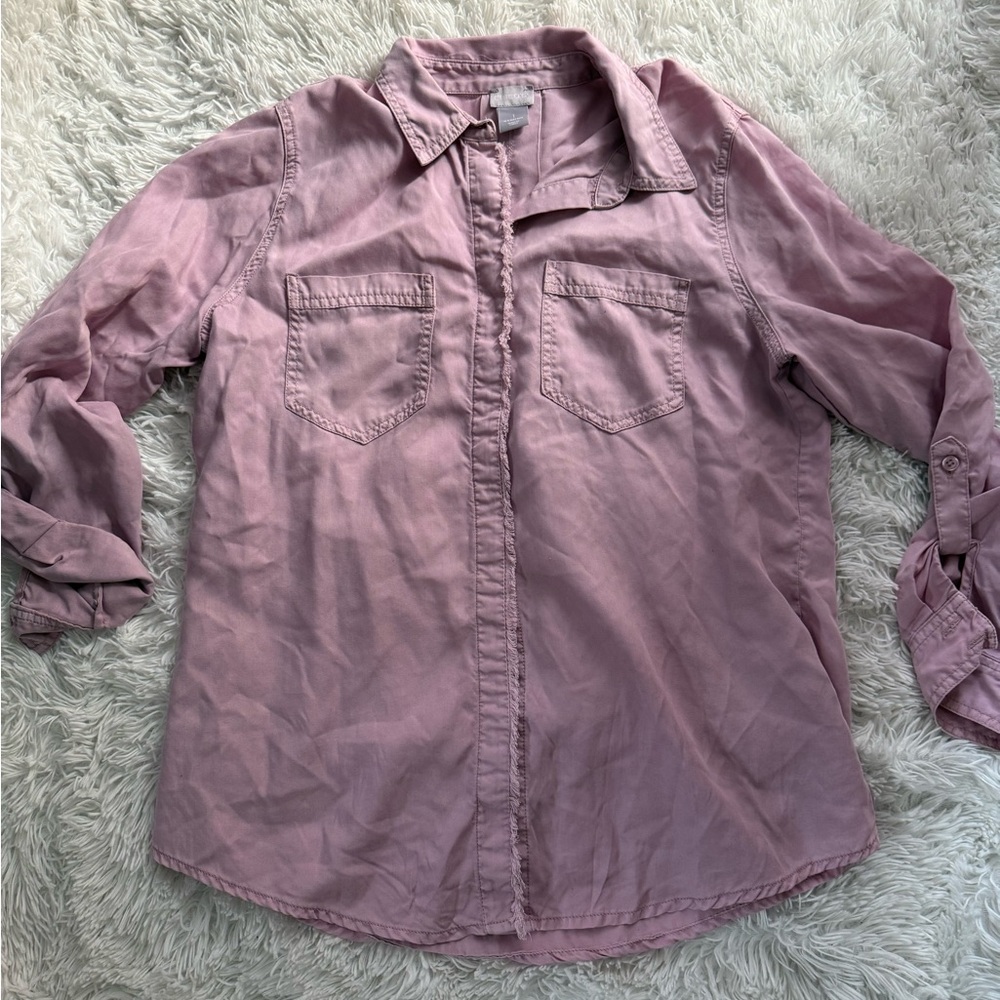 Chico's Dusty Rose Button-Front Shirt